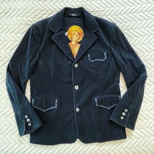 Y2K Howe Designer Blazer Jacket 44 Angel Graphic Gothic Rock Punk Avant Garde